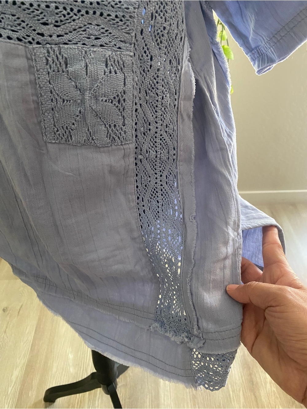 We The Free Sky Blue Boho Lace-Trim Tunic - Picture 9 of 15